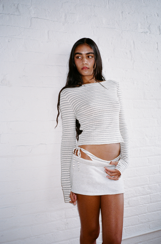 Jane Long Sleeve in Striped Grey